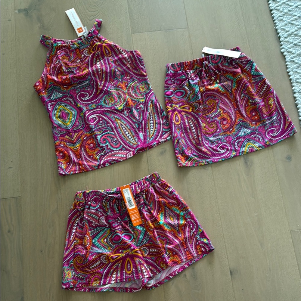 Colorful Paisley Tank and Shorts Set